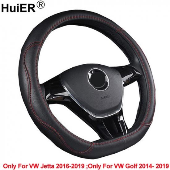 Car Steering Wheel Cover D Shape For Volkswagen VW Jetta Golf 2014 - 2018