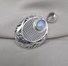 Rainbow Moonstone Pendant 925 Sterling Silver Moon Design Necklace June Birthstone Crystal Jewelry Gift