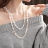 120CM Long Shell Beads Crystal Necklace Women Handmade Woven Long Sweater Chain Clothing Accessories Neck Chain Boho Jewelry