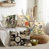 Vintage Floral Cushion Cover Silky Short Plush Invisible Zipper Dustproof Sofa Pillow Case For Home Decor