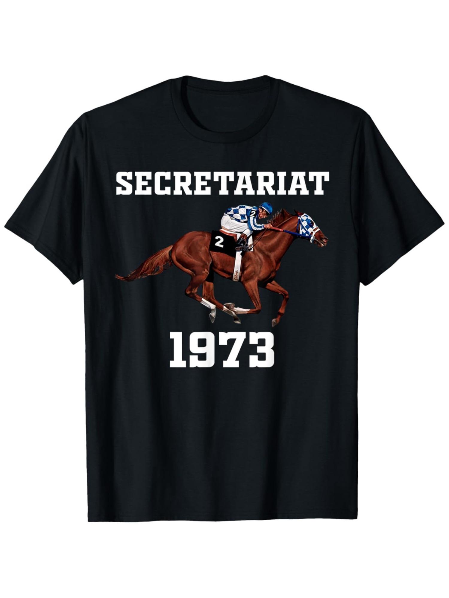 Secretariat Triple Crown Vintage Graphic T-Shirt, 100% Round Neck Short Sleeve, for Men, Regular Fit Casual Shirt, Great for Horse Racing Fans S разноцветный