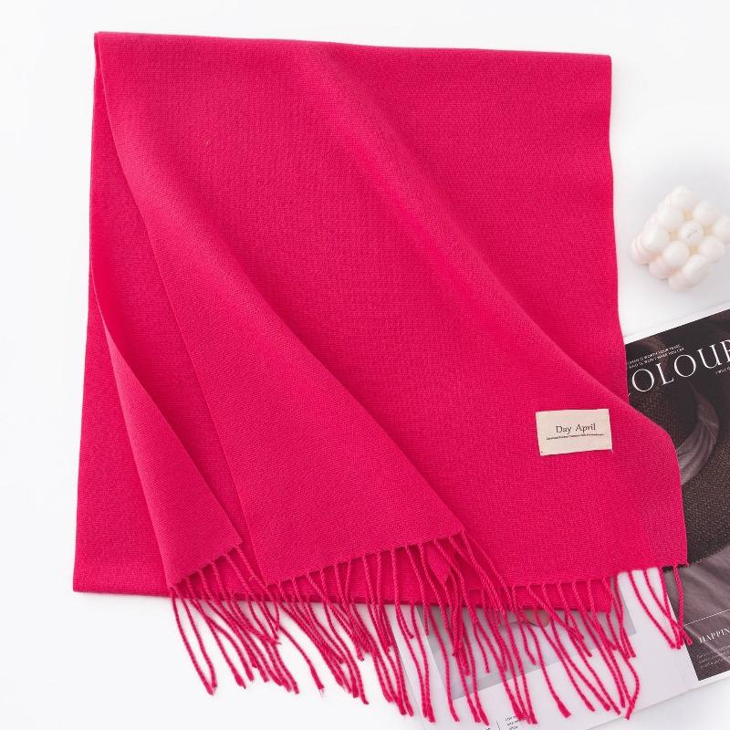 New Solid Color Maillard Imitation Cashmere Scarf for Women Autumn and Winter High End Warm Shawl Simple Scarf