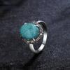 CopperRings Natural Turquoise Ring 10*12MM Moonstone Labradorite Vintage Ring  Fine Jewelry Gifts for Women