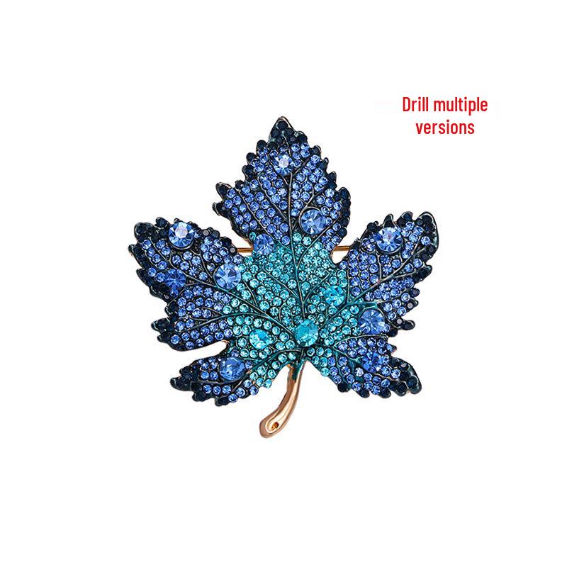 

Изысканная брошь «Кленовый лист» со стразами: Роскошный высококлассный женский значок на лацкан для костюмов и пальто