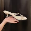 Fashion Designer 2025 New Summer Narrow Band Heel Women Slippers Shoes Fashion Open Toe Shoes Design Style Banquet Party Sandals Shoes