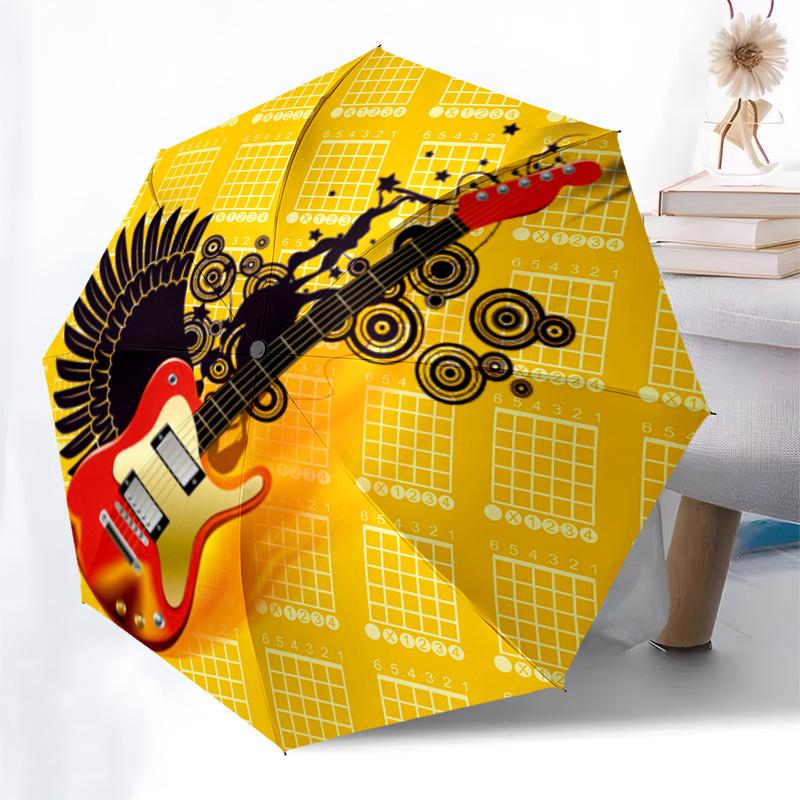 Electric Guitar umbrella, Portable 3 Fold Compact Umbrella for Men & Women,S136