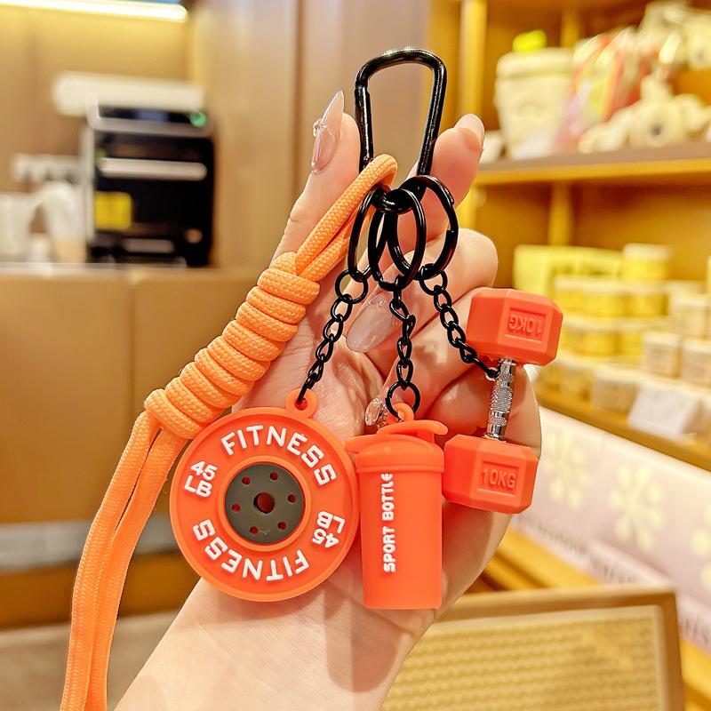 Bag Charm Detachable Barbell Plates Water Cups Simulation Dumbbells  Creative Dopamine Fitness Series Pendant