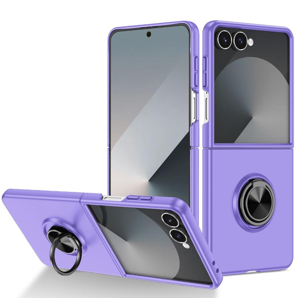 Fashion Protective Case for Samsung Z Flip 8 7 FE 6 5 Invisible Metal Plate Magnetic Car Mount Rotating Stand Anti-scratch Cover