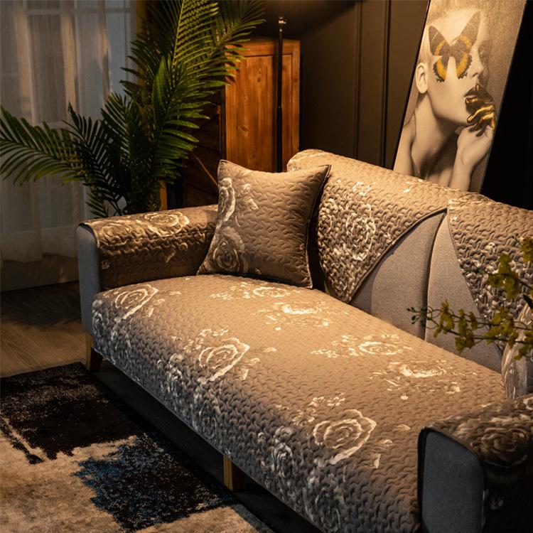 Four Seasons Universal Cotton Non-slip Sofa Cushion Fabric Cotton Simple Cushion Combination Sofa Towel Covers for Living Room