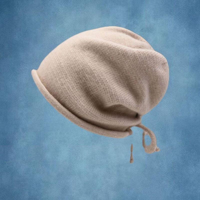 

Women s Autumn Winter Wool Beanie: Warm, Knitted, Rolled Edge Design for Small Face One Size