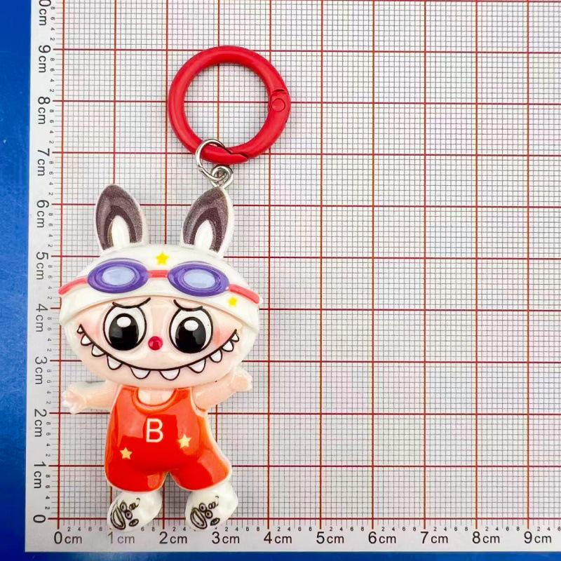 Adorable Large Labubu Cartoon Keychain Pendant for Girls' Bags & Backpacks