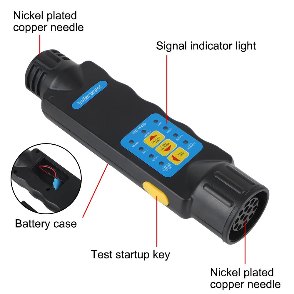 Car Truck Caravan Accessories 13 Pin Universal Trailer Plug Socket Tester Diagnostic Tools Wiring Circuit Light Test 12V