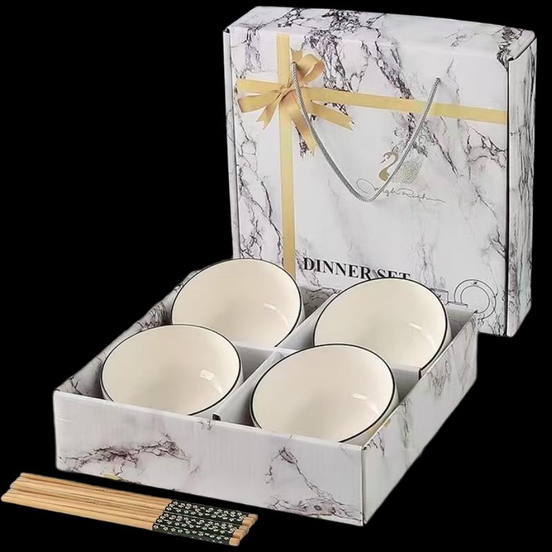 Black Line Ceramic Tableware Gift Set