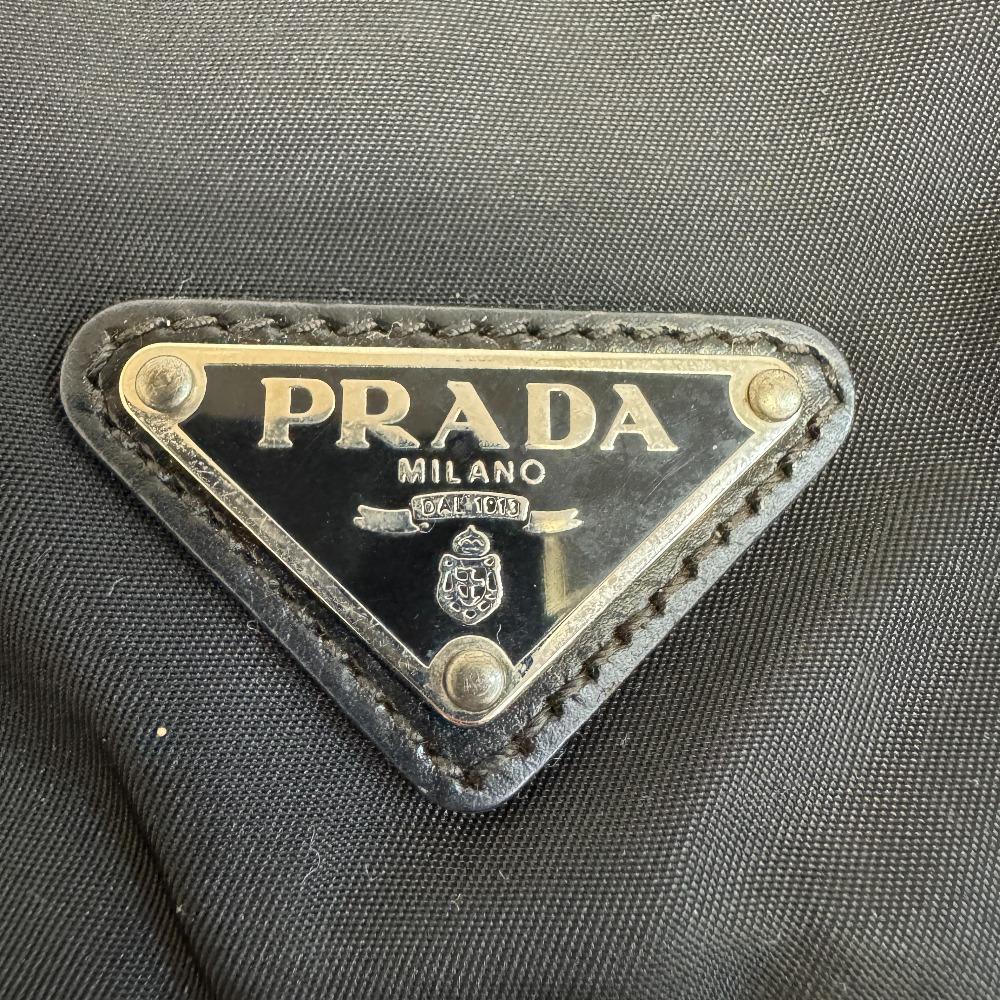 PRADA Triangle With logo Nylon Shoulder Bag black Nylon Used