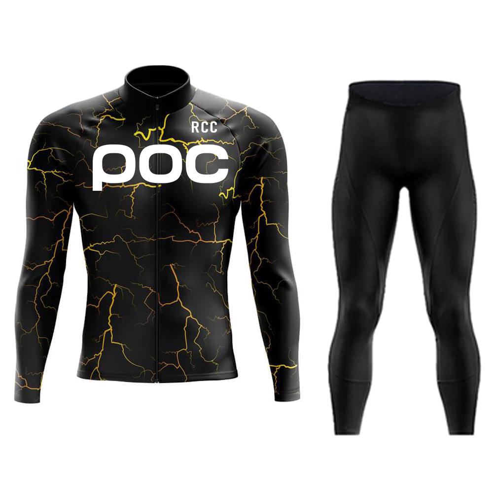 RCC POC 2026 Cycling Team Men's Cycling Jersey Long Sleeve Set MTB Bike Clothing Tenue Velo Homme Bicycle Wear