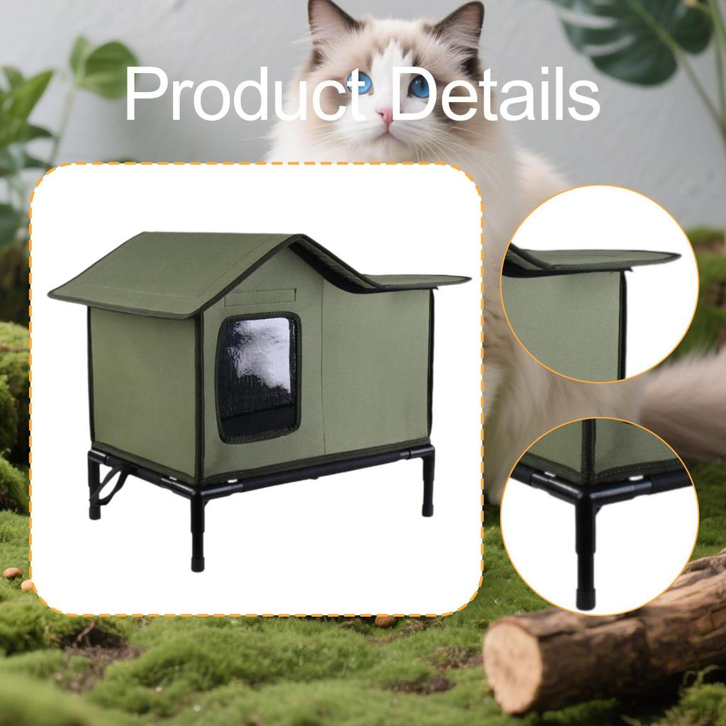 Outdoor Cat House Cats Shelter Oxford Cloth Easy To Assemble Dog Bed Kennel for Puppy