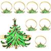 Christmas Santa Claus Napkin Rings Set of 8, Xmas Napkin Rings for Dining Table Setting, Dinner Tables Rings for Weddings, Family, Christmas,