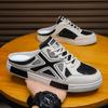 Oversized men's canvas shoes mesh half tray shoes summer sports and leisure fashionable hollow breathable sandals lazy slippers