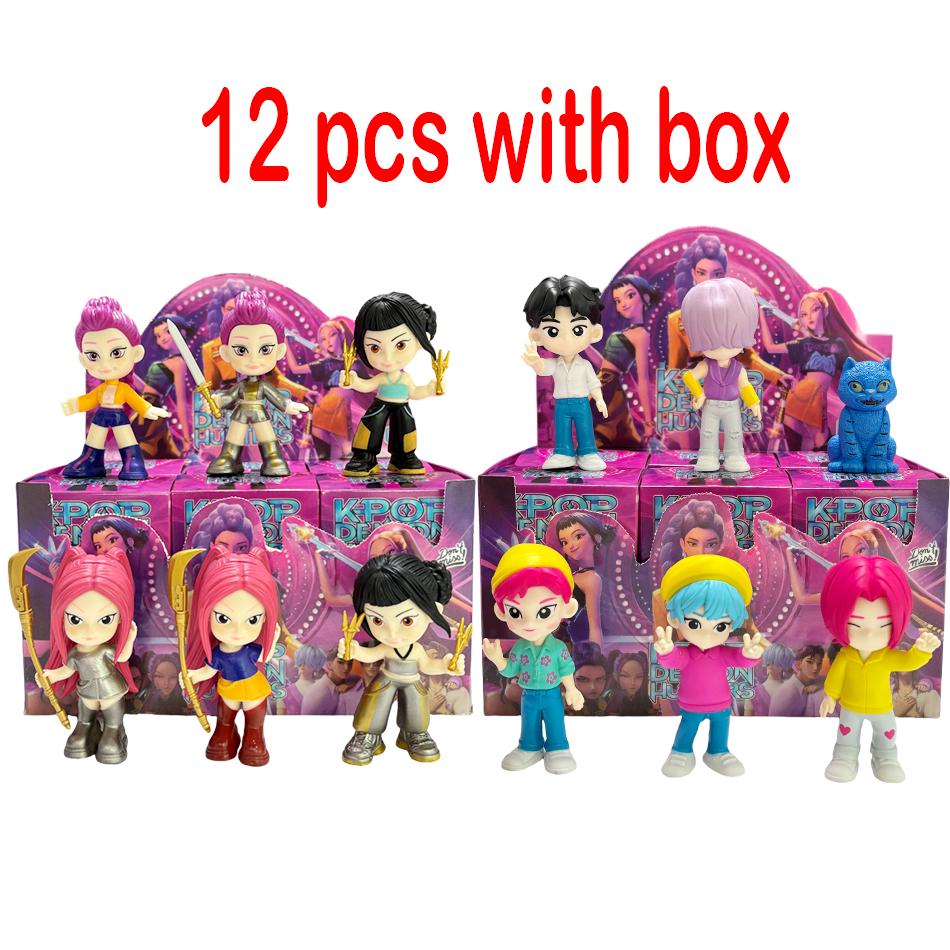 1-12pcs KPop Devil Hunter Doll Vinyl Toy Rumi Mira Zoi Character Vinyl Mask Blind Box Ornament Toy Birthday Gift