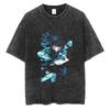 Camiseta Anime Demon Slayer Tokitou Muichirou Estampa Gráfica Masculina Manga Camisetas Casuais Algodão Lavado Camiseta Harajuku Tops Masculinos