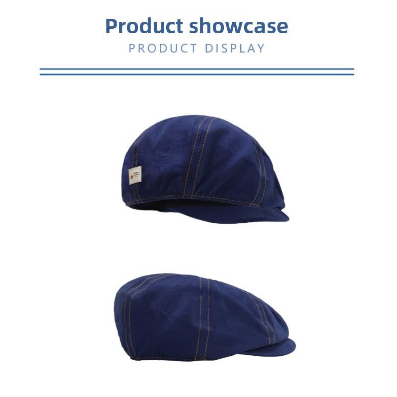 New reverse wearing beret, women's spring and autumn thin retro temperament octagonal hat, men's big head circumference British style