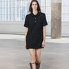 2024 Fall/Winter European & American Women's Textured Short Sleeve Shirt Dress with Turn-Down Collar