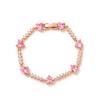 Ins Style Butterfly & Heart Diamond Bracelet, Gold Plated Trendy Jewelry for Women
