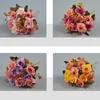 Realistic 10 Heads Artificial Rose Bouquet 32cm Silk Western-Style Floral Decor Artificial Flowers Home Decor