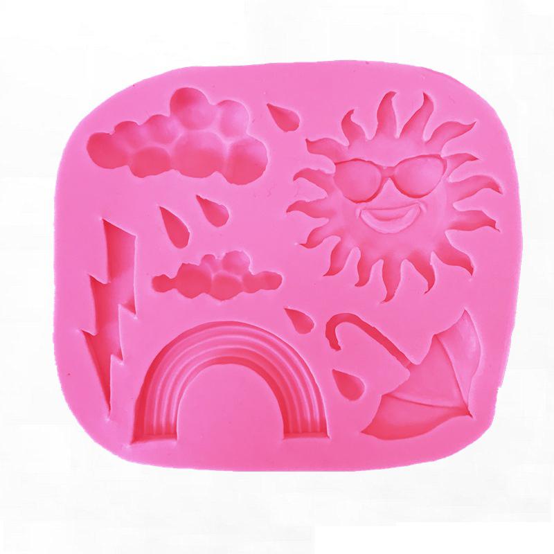 

PDTO новая форма для торта из помадки, солнечная молния, облака, Радуга, силиконовая форма, шоколадная форма