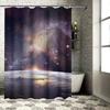 Cosmic Galaxy Shower Curtain Earth View Space Art Print Bathroom Decor Starry Night Suitable For Wet And Dry Separation