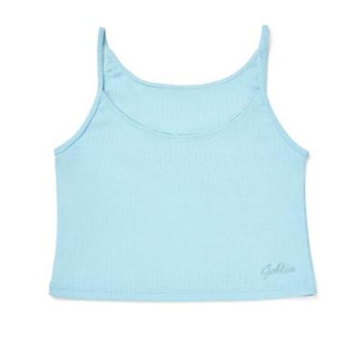 Goblin Wear Spitzen-Crop-Top ohne Ärmel (2 Farben) (Creme/Blau)