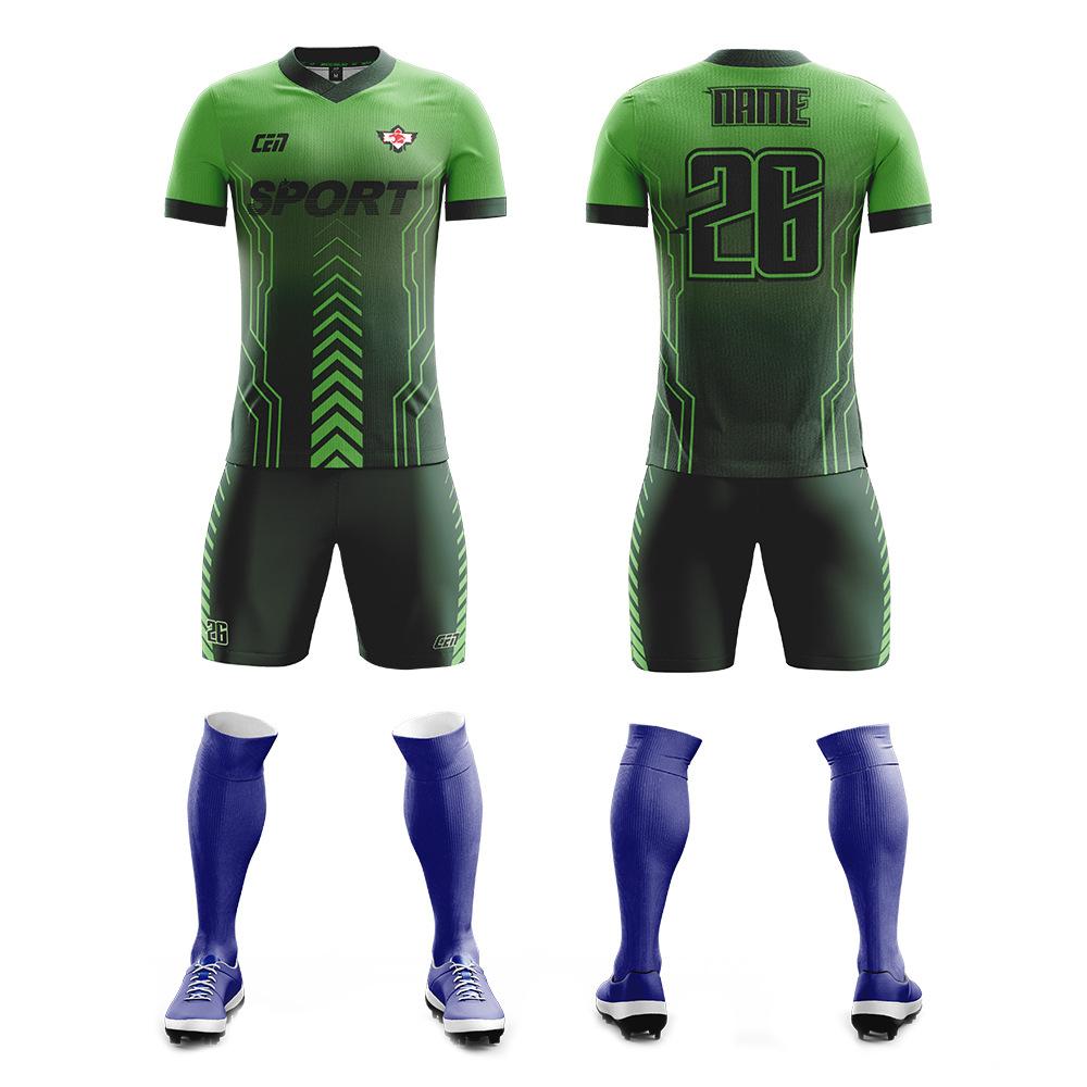 Nine-Action Football Jersey Men'S Suit Training Jersey Women'S Short-Sleeved Children'S Digital Printed Logo Jersey