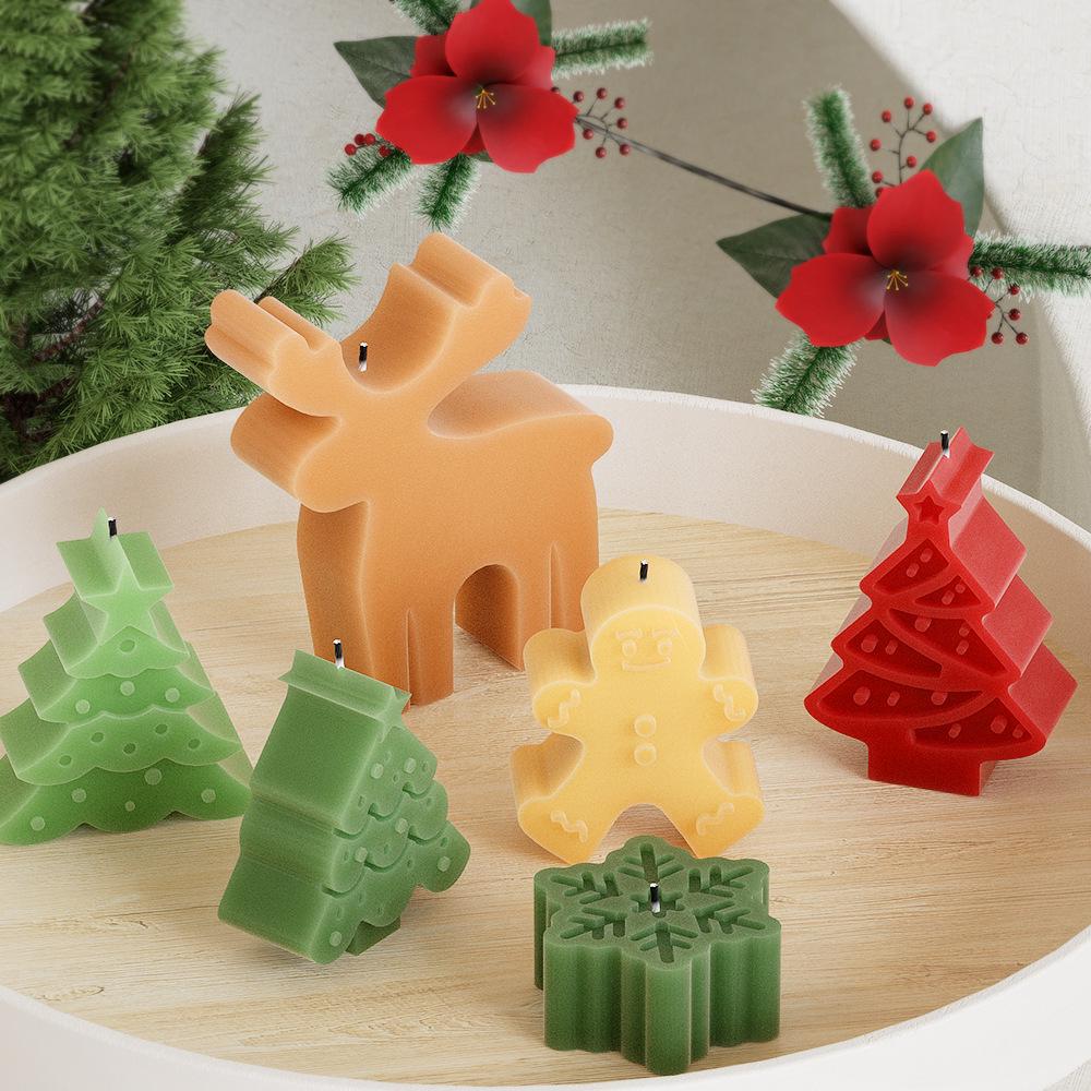 Epoxy Resin Christmas Ornaments: Snowflake, Snowman, Reindeer Mold Set for Plaster and Wax Candles