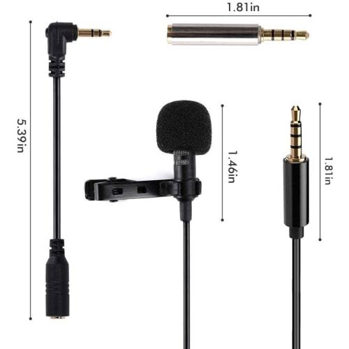 Lavalier Microphone, Professional Grade Omnidirectional Lapel Mic with Easy Clip on System, Ideal for Interviews, Video Conferencing, Podcasts, Voice