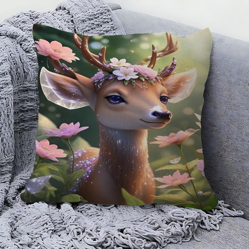 Cartoon Cute Deer Jungle Pillowcases Home Bedding Decorative Pillow Cover Wedding Super Soft Pillow Case
