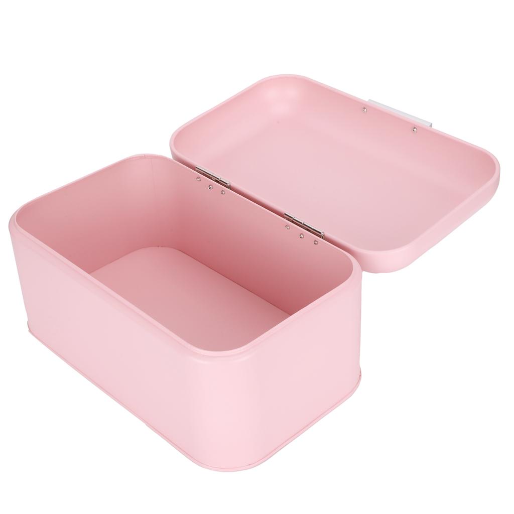Pink Iron Bread Container Organizer NonToxic Retro Household Kitchen Storage Case