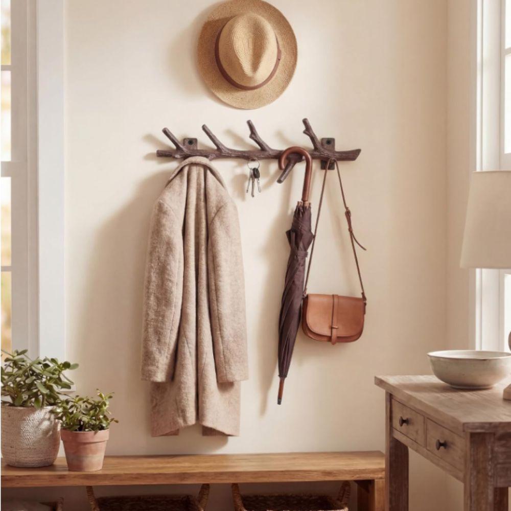 Heavy Duty Cast Iron Hook Cast Iron Coat Hanger Rustic Branch Hook  Home Decor
