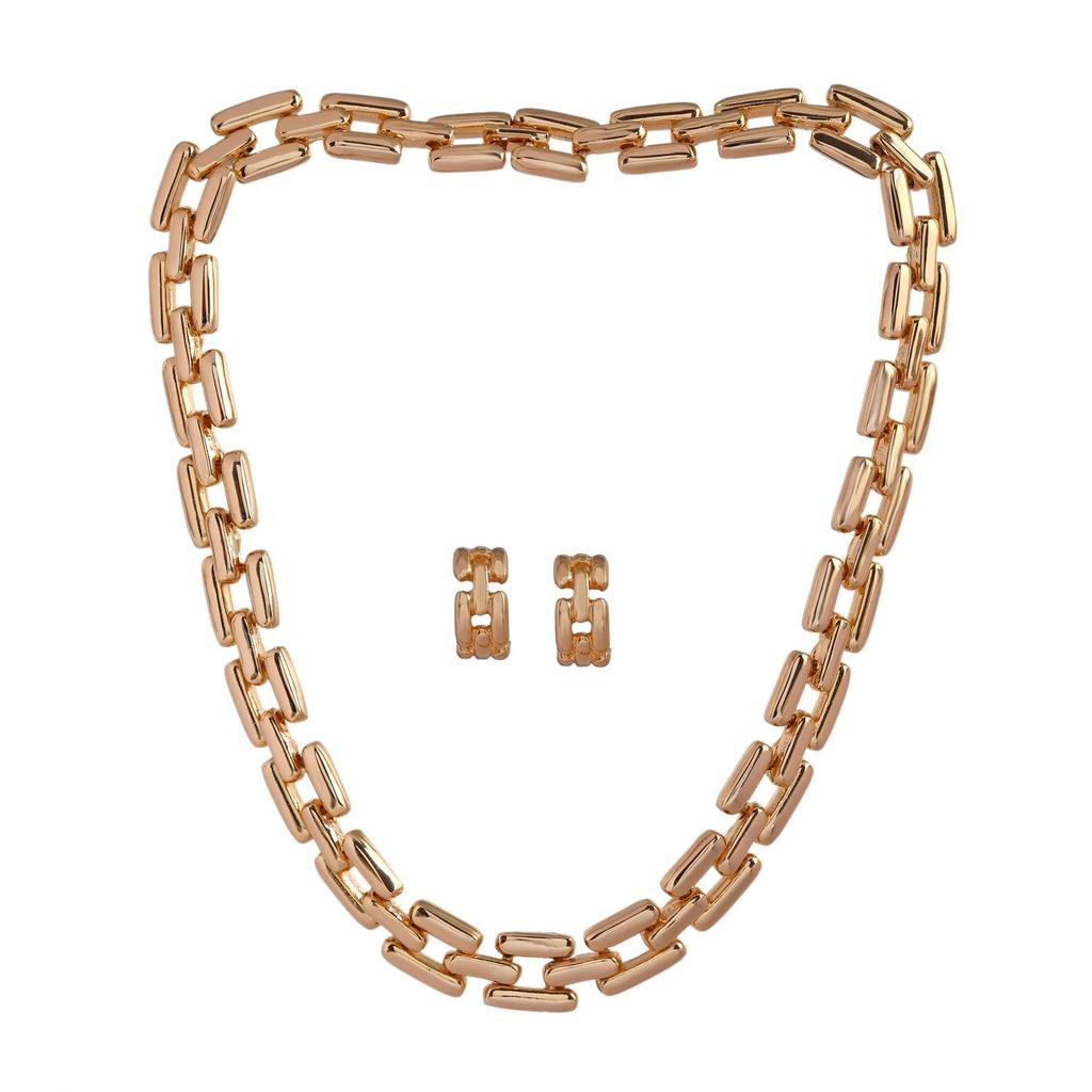 Estele Gold Plated Chain Necklace Set for Women