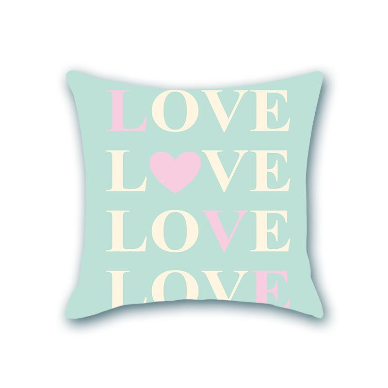 INS Style Faux Soft Throw Pillow Cover - Letter Print Home Decor for Sofa & Living Room