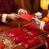 Satin Fabric Fabric Red Envelope Embroidery Pattern Red New Year Red Packet Large Capacity Best Wishes Lucky Money Bag