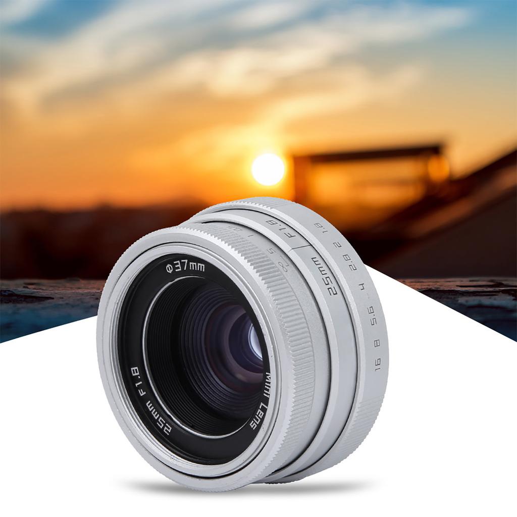 25mm F1.8   CCTV C Mount Wide Angle Lens for   Mirrorless Camera (black)