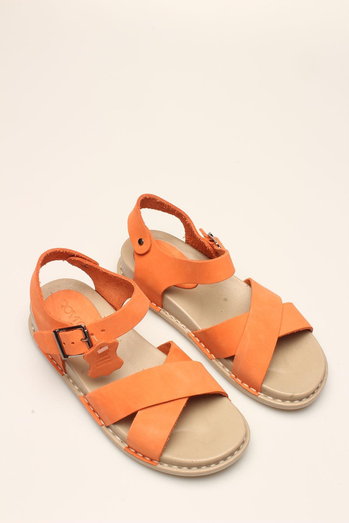 

P Orange Nubuck Women s Genuine Leather Sandals 39 помаранчевий