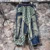 Womens Vintage Print Denim Jacket Baggy Pants Set Streetwear 2-Piece