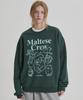 WAIKEI Maltese Crew Line Graphic Sweatshirt Green