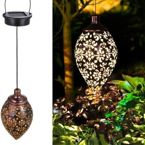 

Высококачественная железная художественная водонепроницаемая солнечная лампа, индукционная лампа с каплями воды, уличный садовый двор, выдолбленная декоративная проекционная лампа