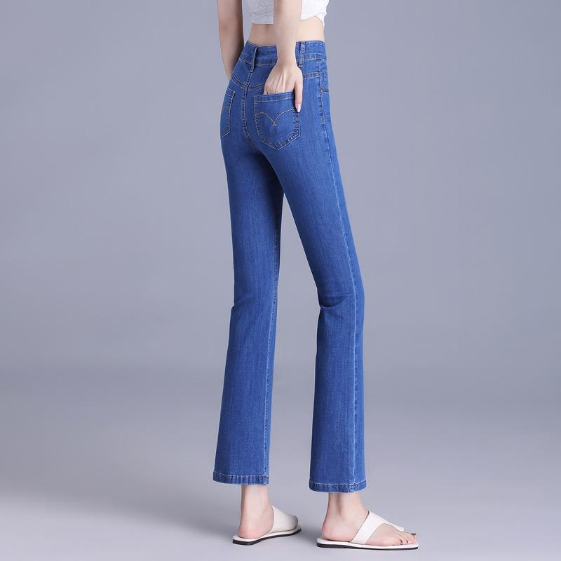 Summer Thin Nine-point Jeans Stretch Slim Slim Slim Eight Flared Pants