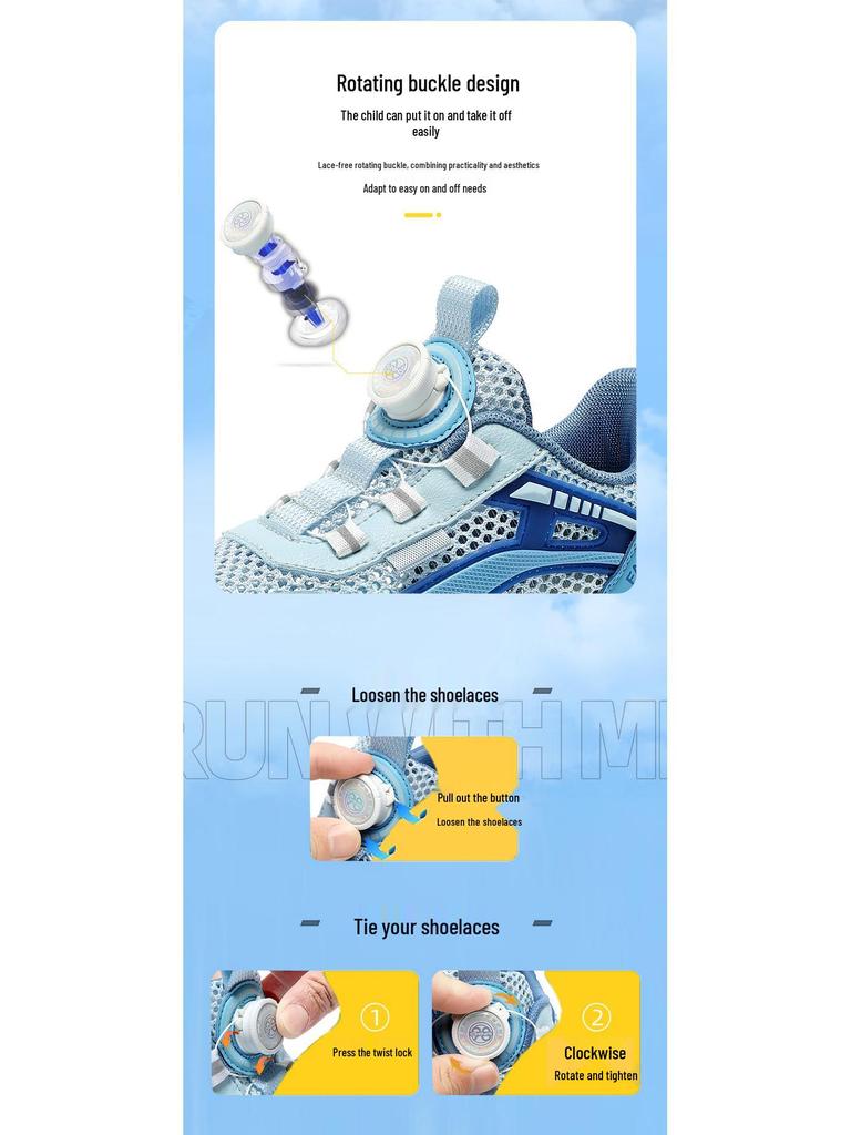 Scarpe da Corsa Traspiranti in Rete per Bambini - Unisex, Ammortizzazione ad Aria, Suola Morbida, Design alla Moda per la Primavera, Adatte a Bambini di Mezza Età e Grandi