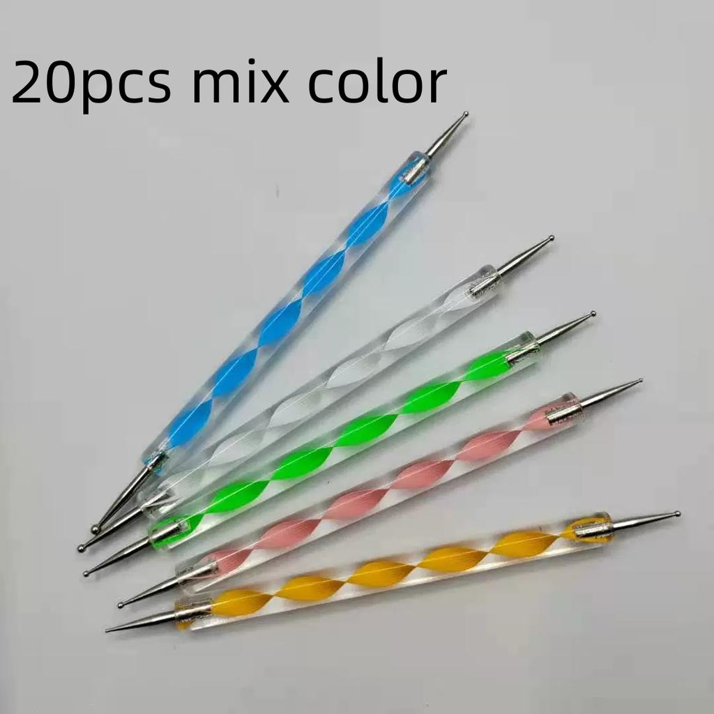 5/10/20pcs mix Dotting Pen Tool Nail Art Tip Dot Paint Manicure Kit DIY Drill Point Pen Rhinestones Gem Picker Manicure Tools