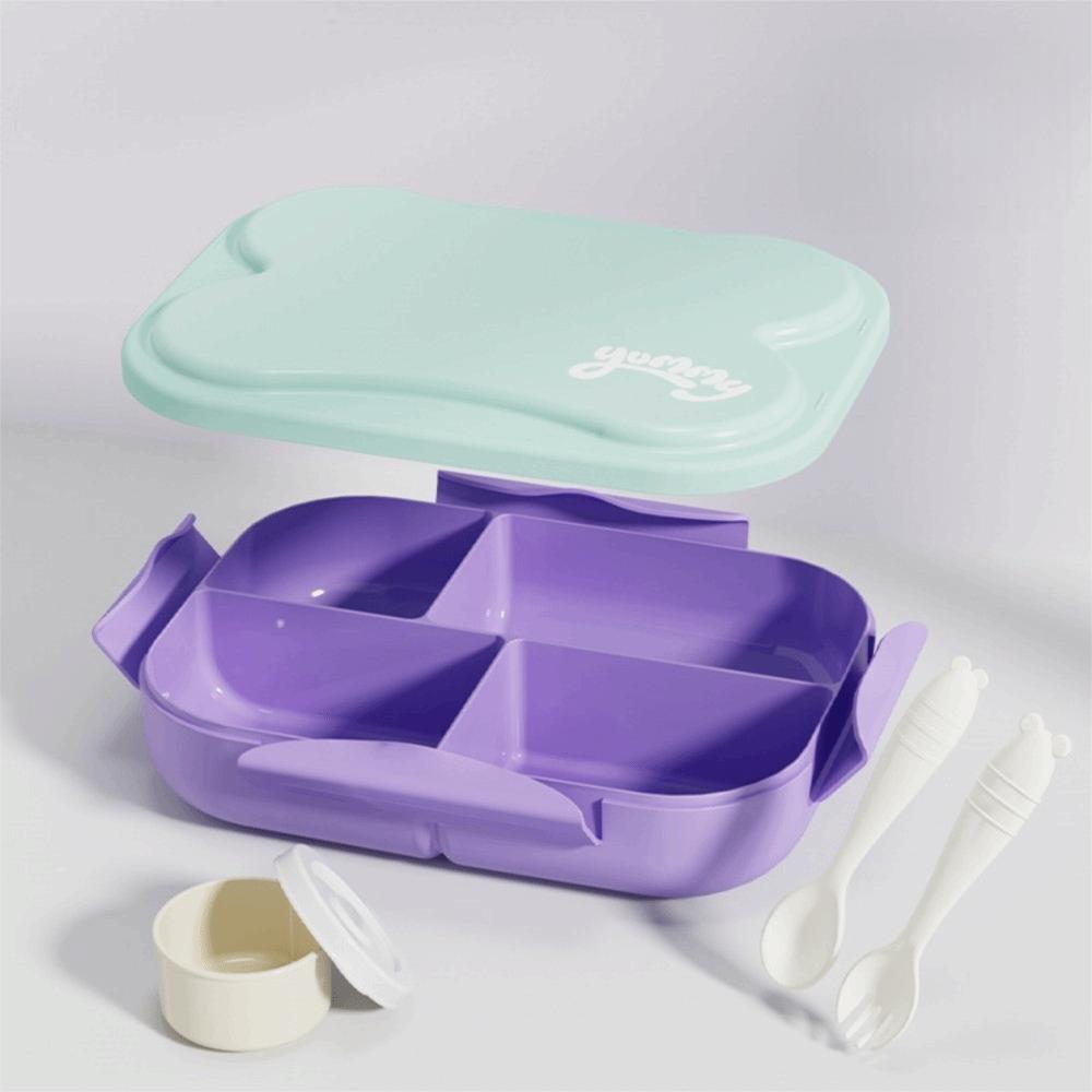 

Portable Divided Insulated Lunch Box Leak Proof Vaccum Microwave Oven Lunch Box Food Jar Sealed PP Crisper School фіолетовий