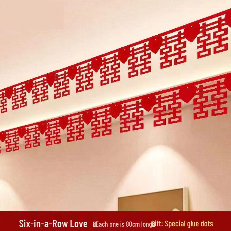 Wedding Room Decor Set: Ceiling, Streamers & 'Xi' Curtains for Bride's Bedroom & Groom's Stairs